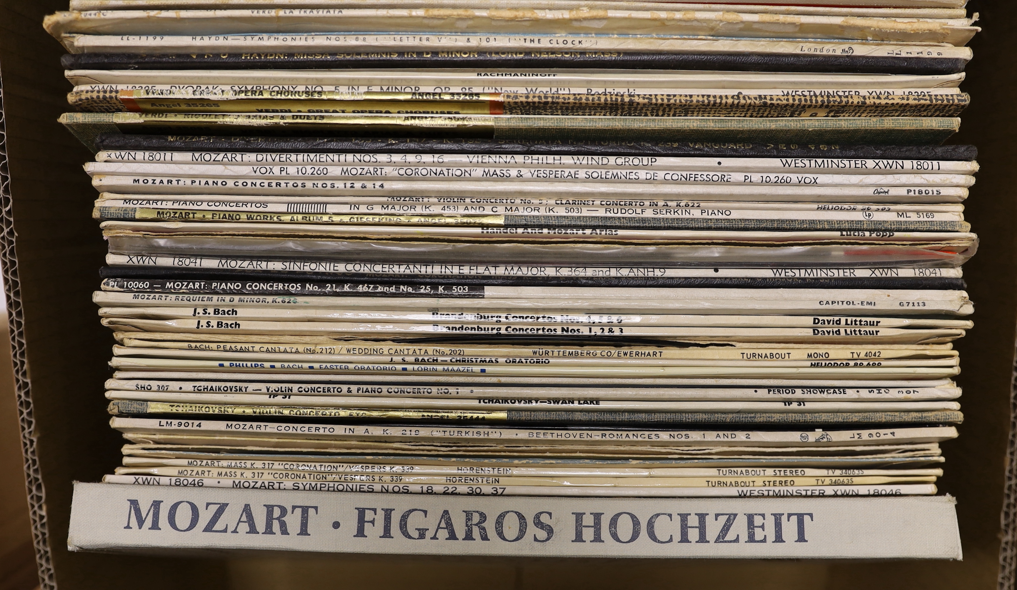 A collection of LPs including 1970's rock, classical recordings, box sets, etc, including; The Beatles, Queen, The Carpenters, Dionne Warwick, ABBA, Dave Brubeck, The Beach Boys, Haydn symphonies, Beethoven symphonies, o